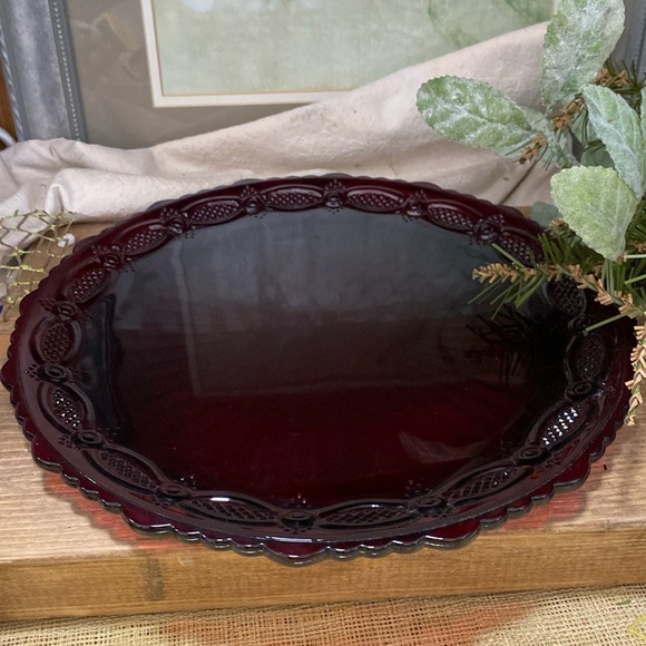Avon | Dining | Vintage Avon Cape Cod Ruby Red Glass Dinner Plate 98s ...